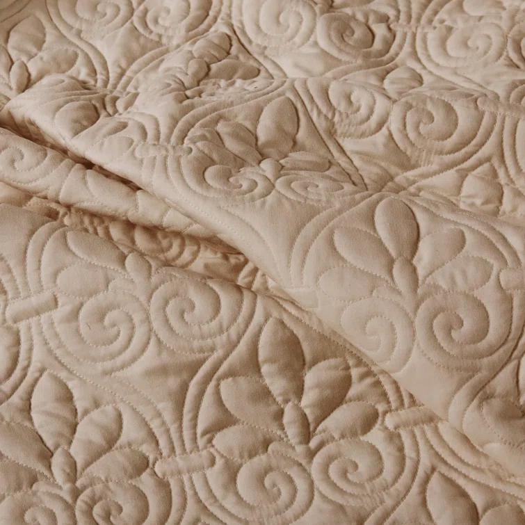 Madison Park Quebec 3 Piece Split Corner Pleated Quilted Bedspread