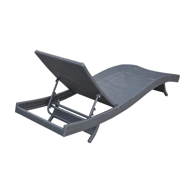 Highland Dunes Thuy Premium All-Weather Wicker Outdoor Armless Lounge Chair