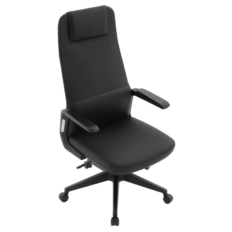 Inbox Zero Mylaya Leather/Polyester Office & Conference Chair – Adjustable, Tilt-Controlled Executive Ergonomic Seating with Swivel for Home Office, Conference Room