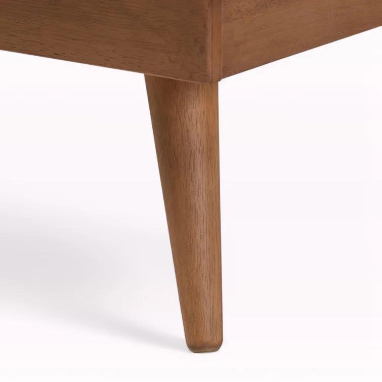 George Oliver Brayden Walnut Brown Finished Wood King Size Platform Bed, 12.74'' H X 83.03'' W X 86.32'' L