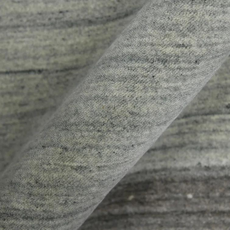 AMER Rugs Striped Hand-Woven Flatweave Cotton Gray Area Rug