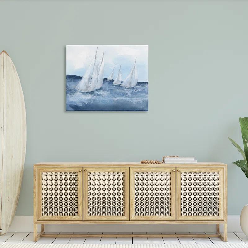 Stupell Industries " White Sailboats Coasting Ocean Waters Blue Tide " by Chris Paschke