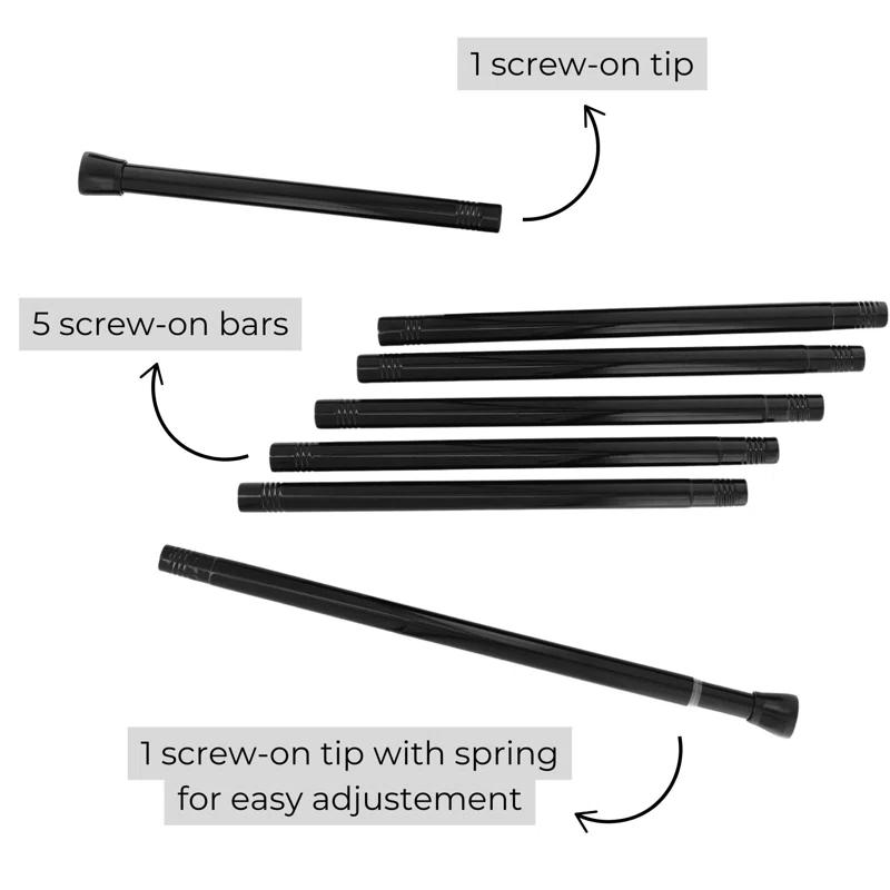 Evideco Adjustable Shower Curtain Rod, Tension Design for Quick Installation, Extendable Length 41.3 to 98.4 Inches