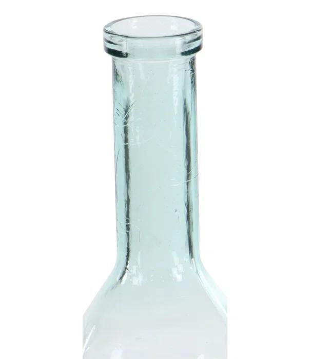 Highland Dunes Recycled Glass Handmade Spanish Decorative Blue Vase