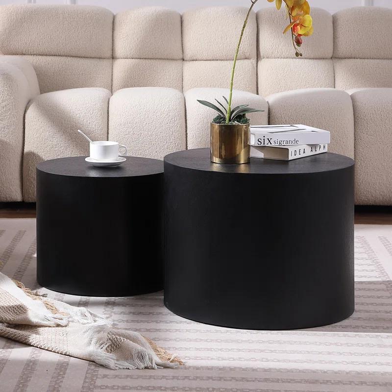 Gracie Oaks MDF With Veneer Side Table/Coffee Table/End Table/Nesting Table Set Of 2 For Living Room,Office,Bedroom