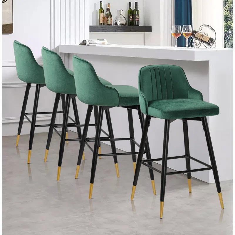Swivel Velvet Upholstered Counter & Bar Stool (Set of 2)