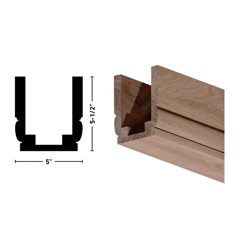 Traditional Profile Box Beam Natural White Oak 5" X 5-1/2" X 92"