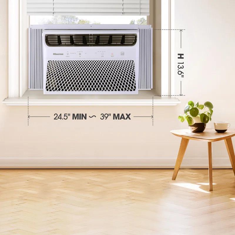 HiSense 8,000 BTU Smart Window Air Conditioner with Wi-fi and Remote Control for Rooms up to 350 sq. ft.