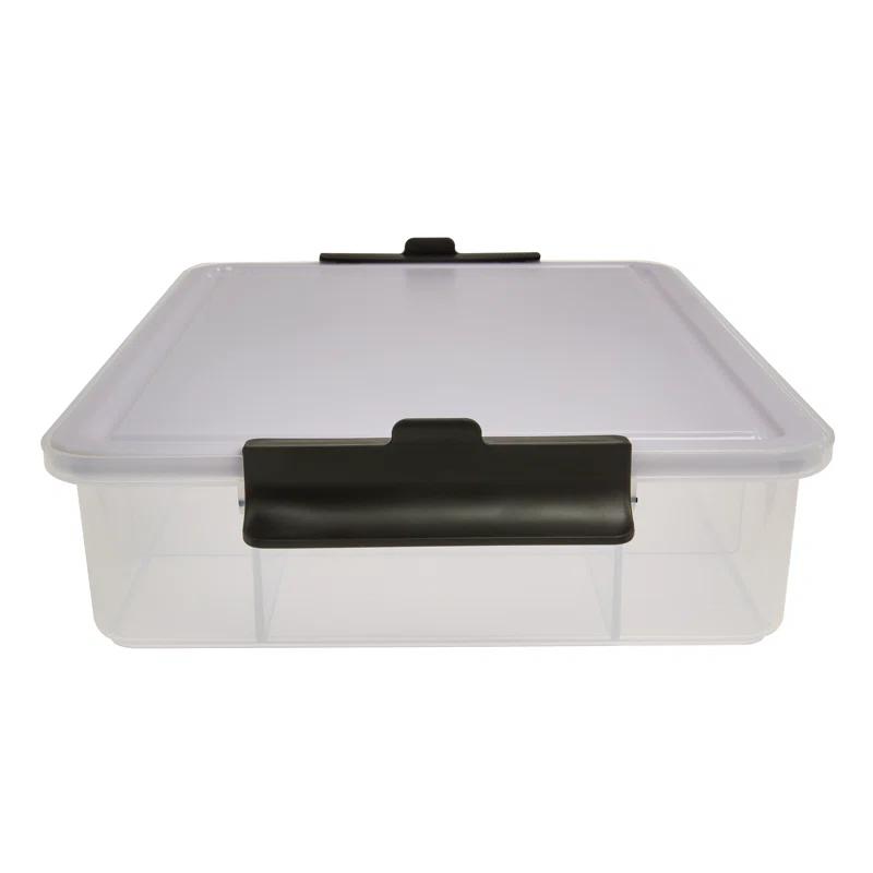 Farberware Farberware Snacklebox 11-Compartment Organizer with Plastic Locking Lid and Black Handles, 11x16 Inches