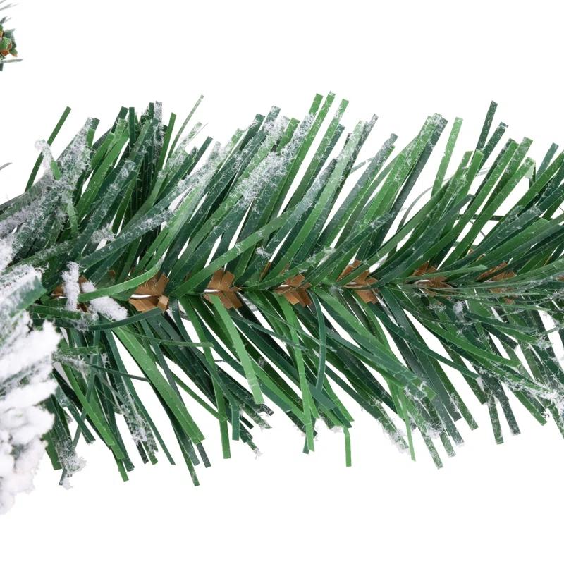 Northlight Seasonal 30" Flocked Pine Artificial Christmas Teardrop Swag with Iridescent Ornaments - Unlit