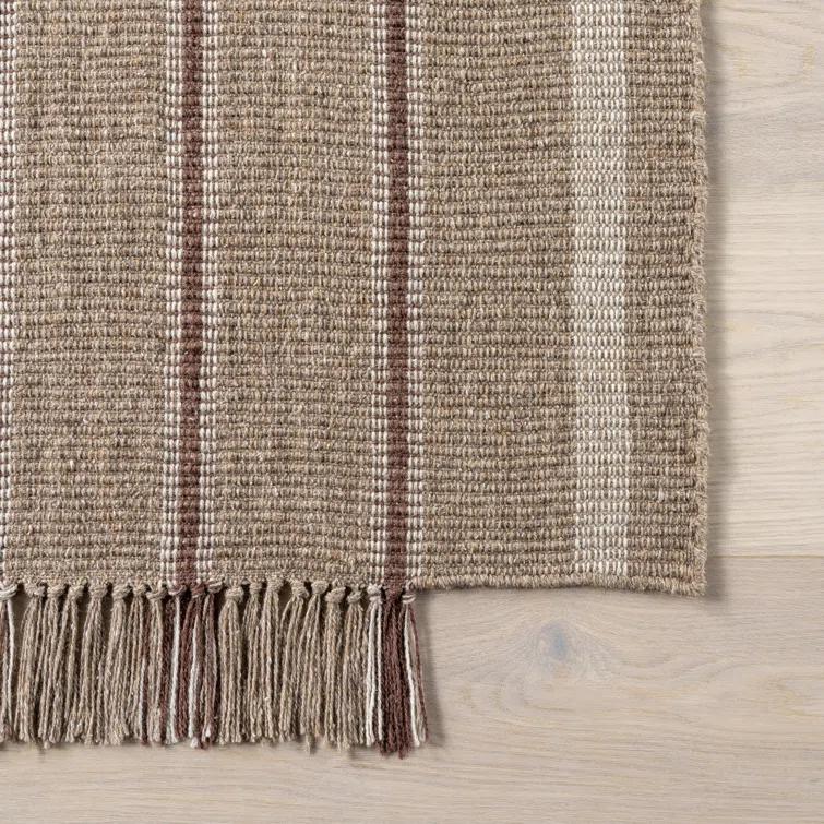 Gracie Oaks Toluca Striped Wool Area Rug