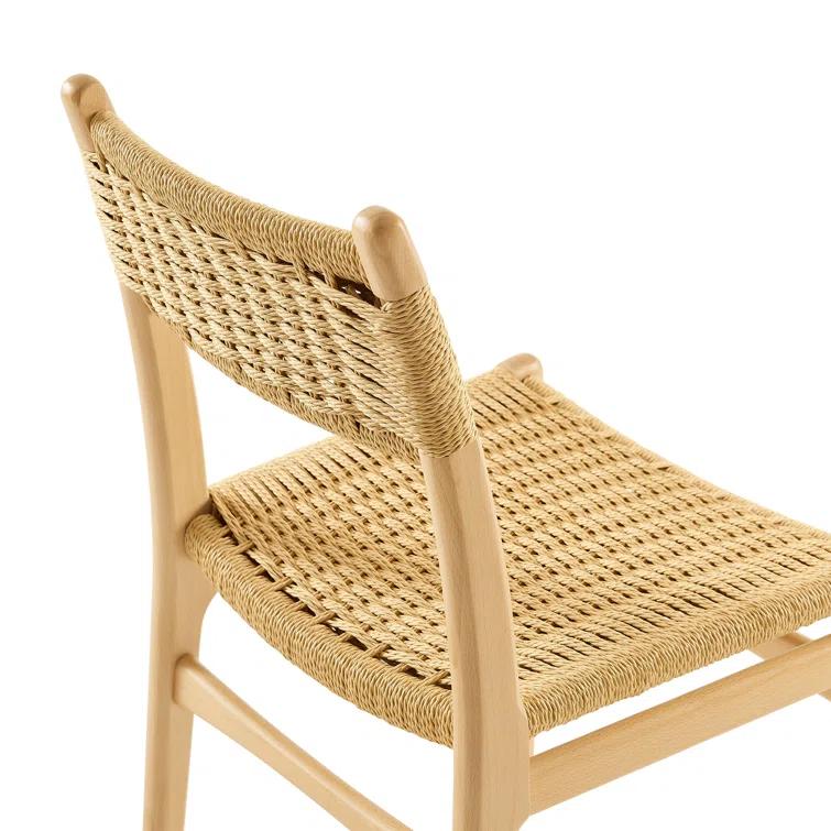 Modway Wynn Rope And Wood Dining Side Chairs Set Of 2