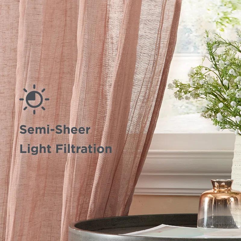 Solid Semi-Sheer Curtain Panels (Set of 2)