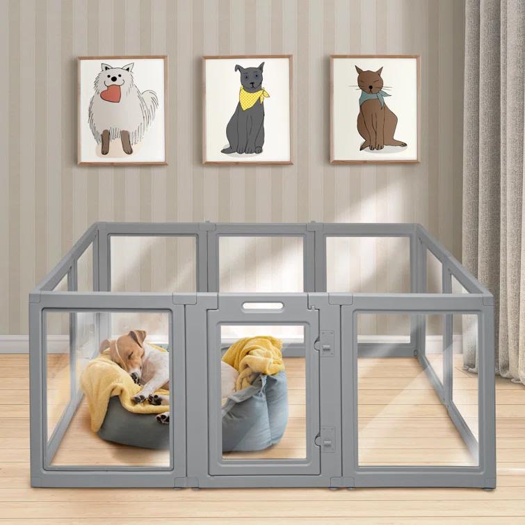Front Row 30'' H 6 Panel Plastic Exercise Pen With Door