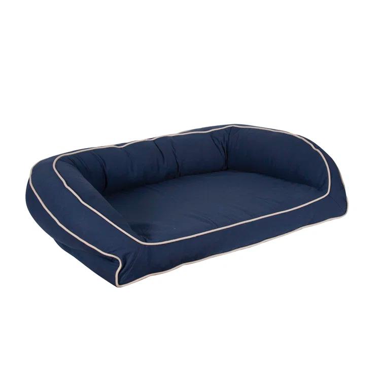 Carolina Pet Company Classic Twill Rectangular Pet Bed in Red with Khaki Cording