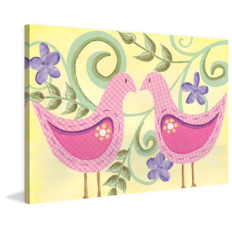 Marmont Hill "2 Birds" by Reesa Qualia Print on Wrapped Canvas