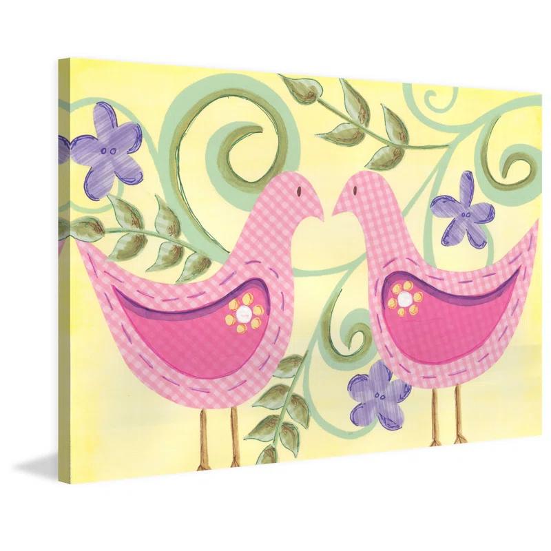 Marmont Hill "2 Birds" by Reesa Qualia Print on Wrapped Canvas