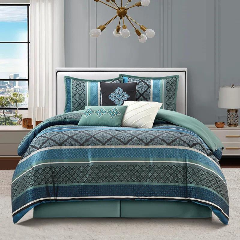 Nanshing America, Inc Tefia Karr Microfiber 7 Piece Comforter Set