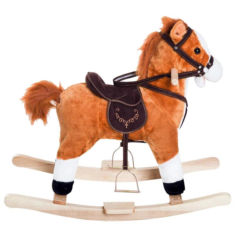 Qaba Kids Plush Toy Rocking Horse