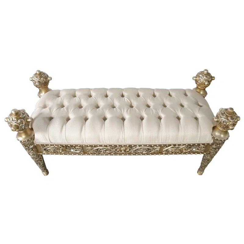 AFD Home Linen Blend Upholstered Bench