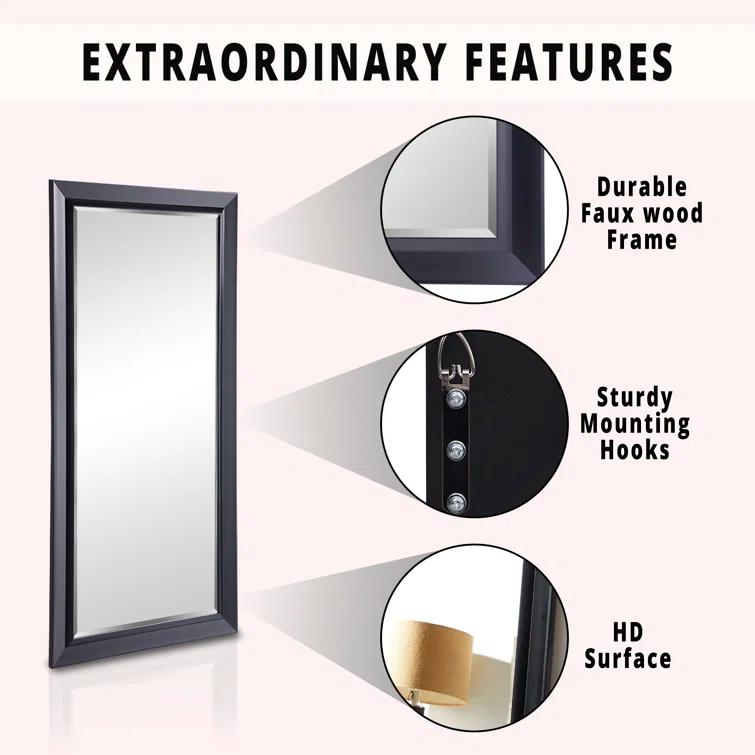 Red Barrel Studio® Chappell Beveled Full Length Huge Floor Mirror XL Mirror Large Standing Silver Floor Mirror