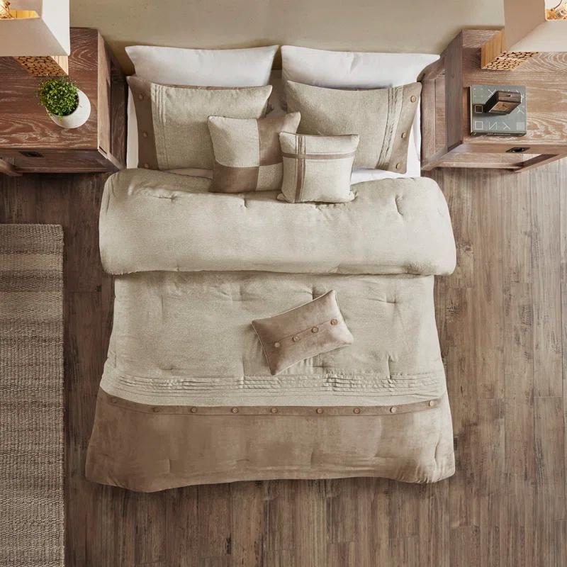 Madison Park Boone 7 Piece Faux Suede Comforter Set