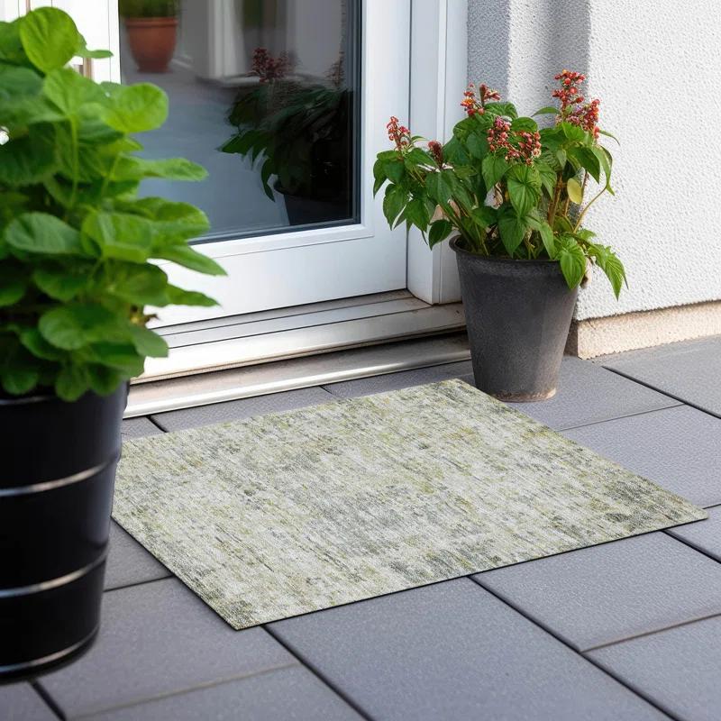 Machine Washable Indoor/Outdoor Cicel ACN1128 Sage Rug