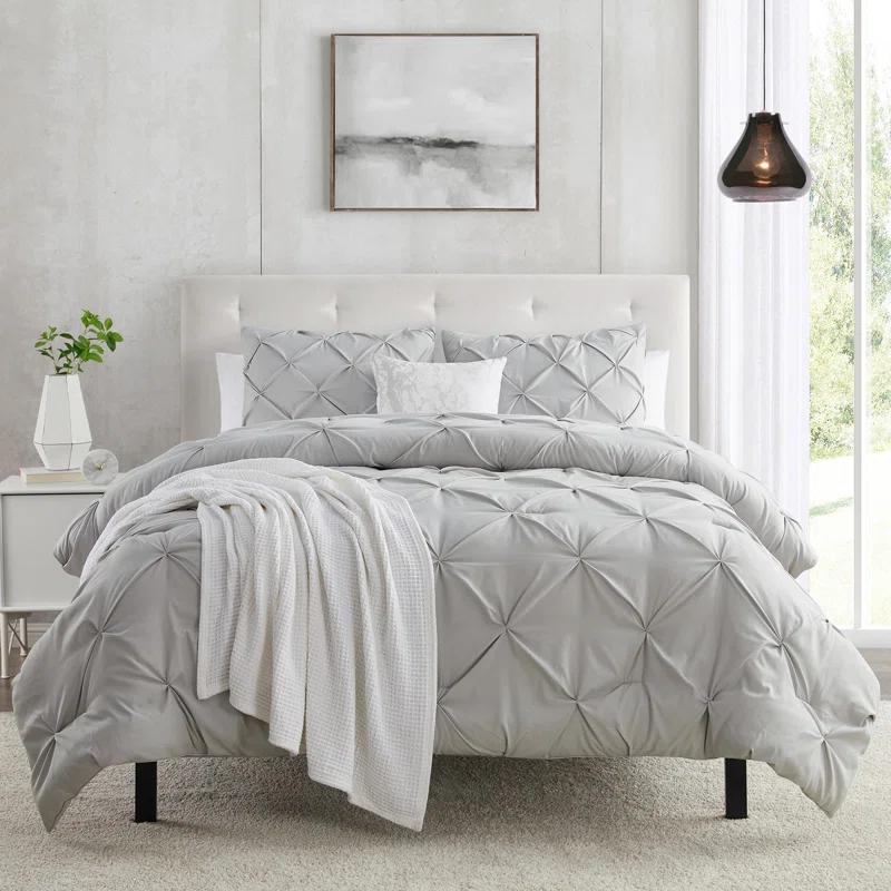 Nestl Double Brushed Pleated Duvet Cover Set