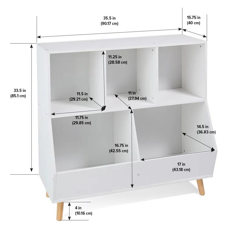 Badger Basket 5-Bin Storage Cubby With Feet