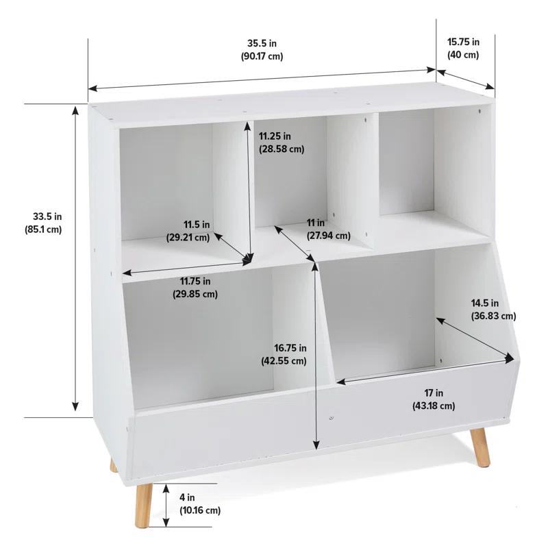Badger Basket 5-Bin Storage Cubby With Feet