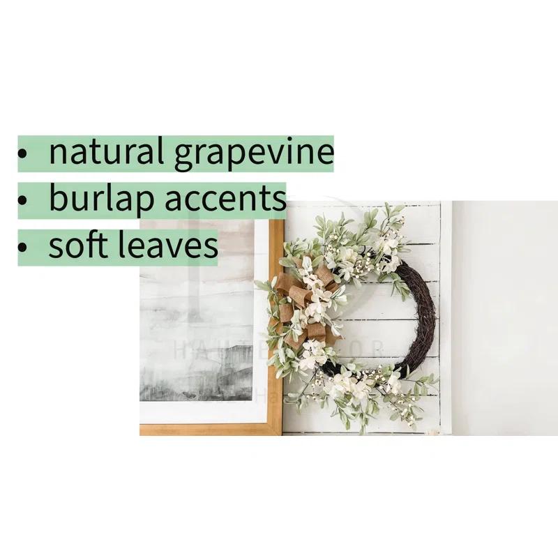 Kelly Clarkson Home 22 Inch Grapevine Hydrangea Wreath