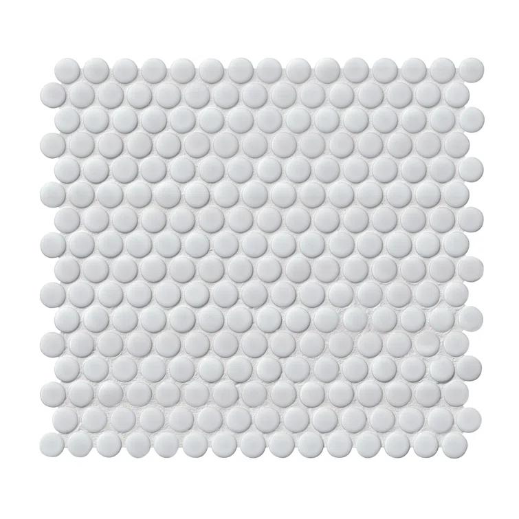 Penny Round 12 in. x 13 in. Porcelain Mosaic Floor and Wall Tile