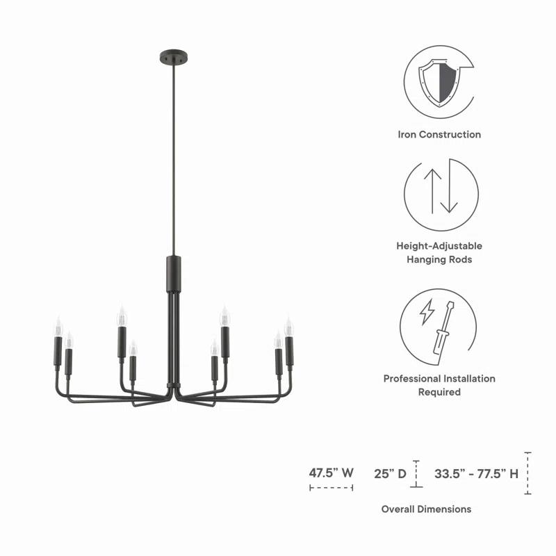 Modway Rekindle 8-Light Chandelier