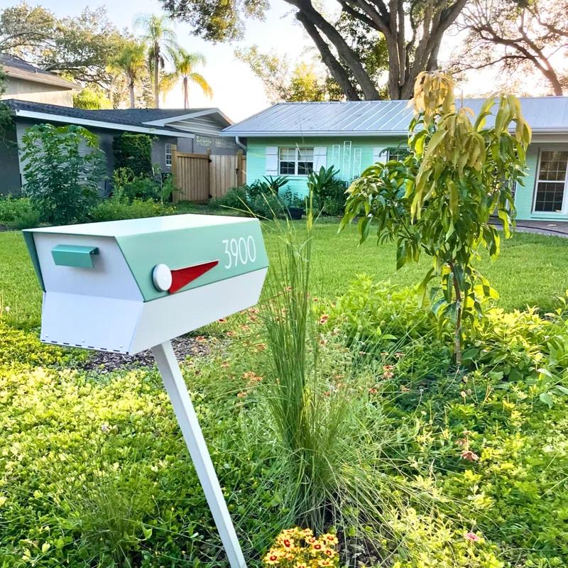 Modern Post Mounted Mailbox