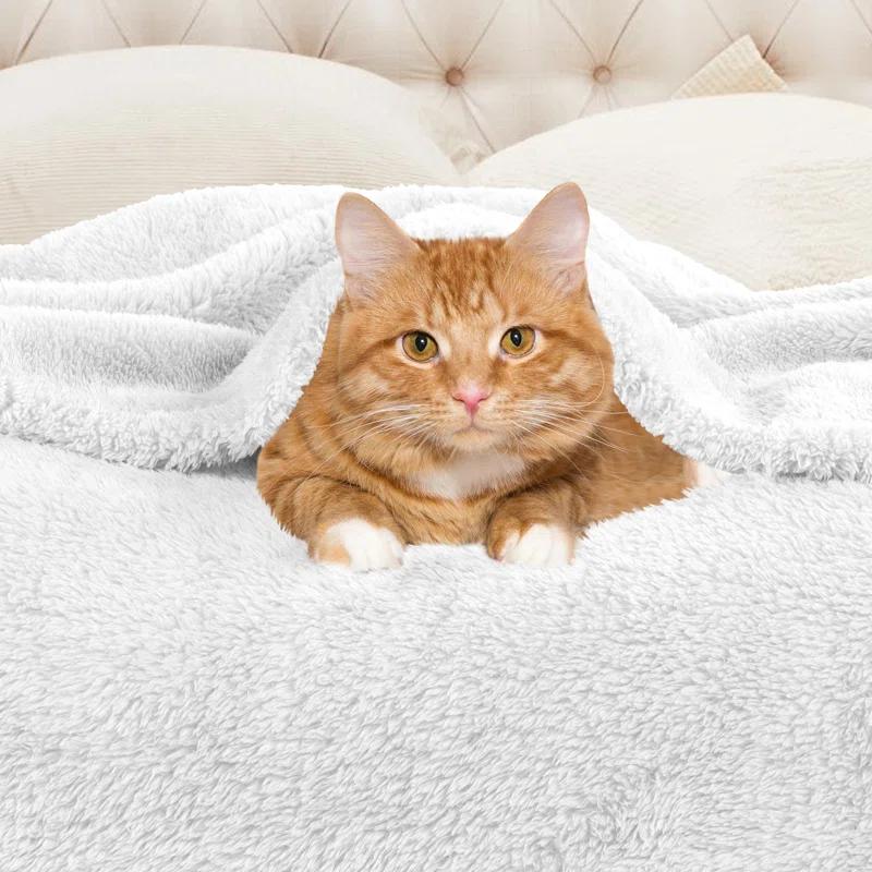 Superior Solid Polyester Reversible All-Season Fleece Throws Blanket