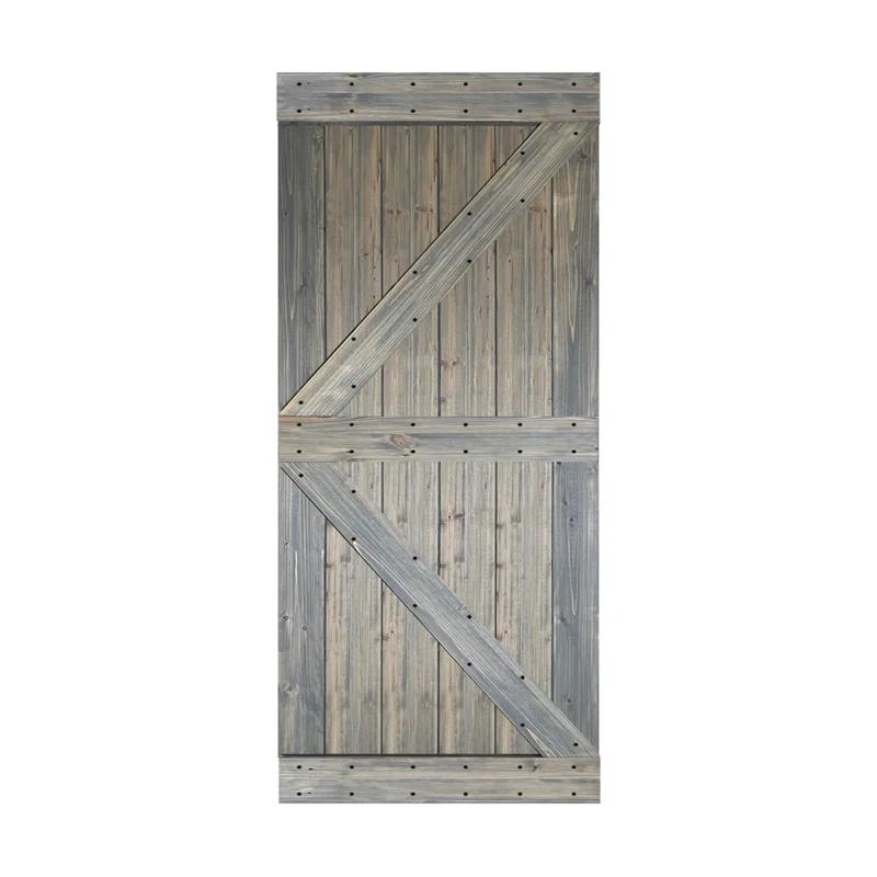 IsLife K Style Solid Wood Sliding Barn Door Without Hardware Kit (Door Slab Only) - Assembly Needed