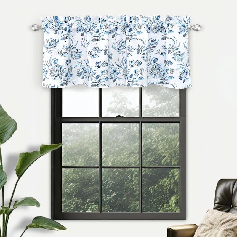 Helfer Floral Tailored 52'' W Window Valance in