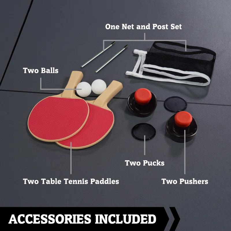 Hall Of Games 66" Air Powered Hockey With Table Tennis Top