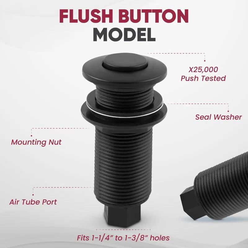 Westbrass Kitchen Sink Waste Disposal Air Switch and Dual Outlet Control Box, Flush Button