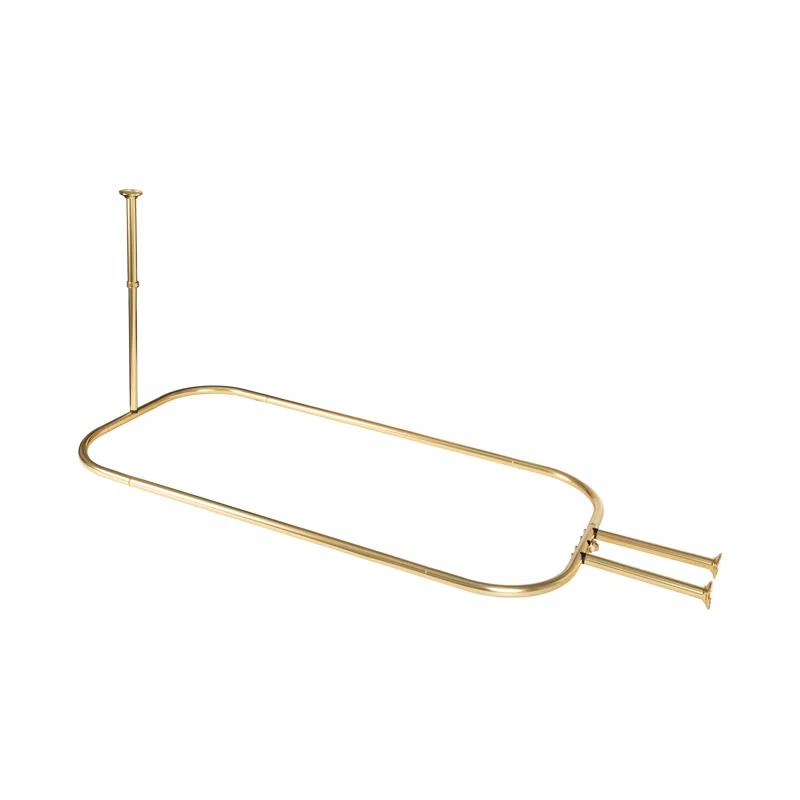 Utopia Alley Utopia Alley Rustproof Wall Mounted Aluminum Double L Shaped Shower Curtain Rod 72" L X 31.7" W,  With 24 Shower Hooks Included  & Ceiling Support ,Wall Mounted