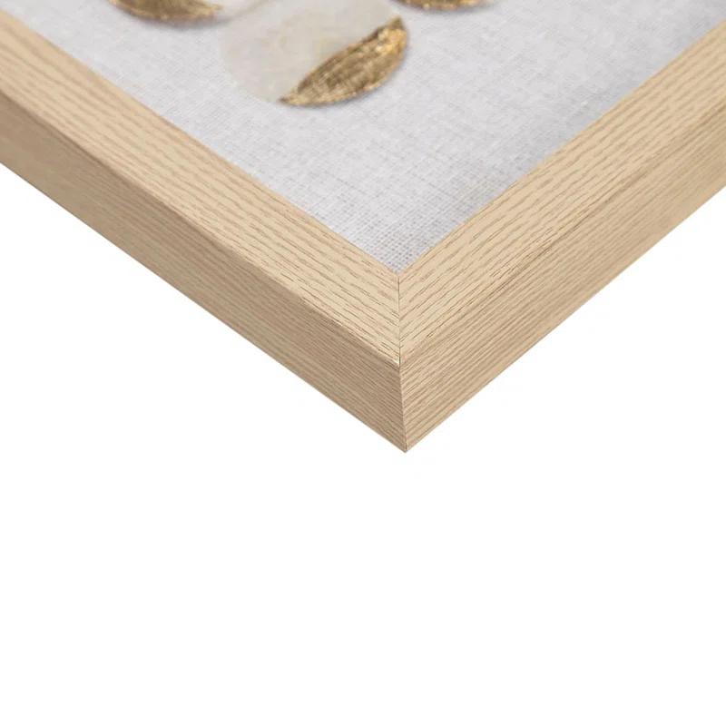 Mercury Row® Zeringue Emblem Natural Capiz with Gold Foil Shadowbox Wall Décor (Set of 2)