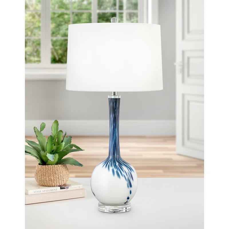 Medallion Lighting Sanremo 30 in. Blue & White Glass Table Lamp