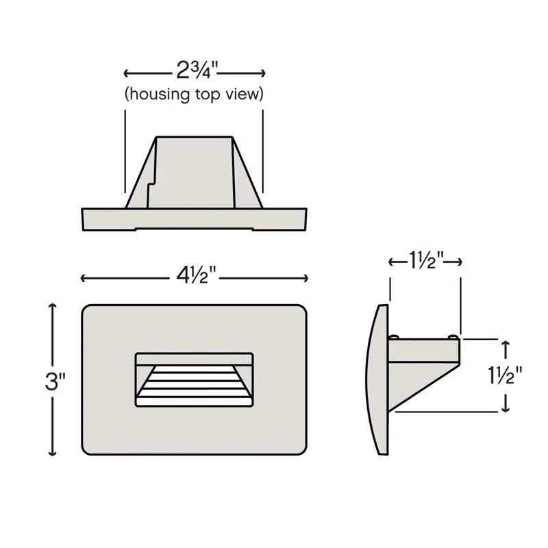Luna Horizontal 120v 2700K Integrated LED Step Light