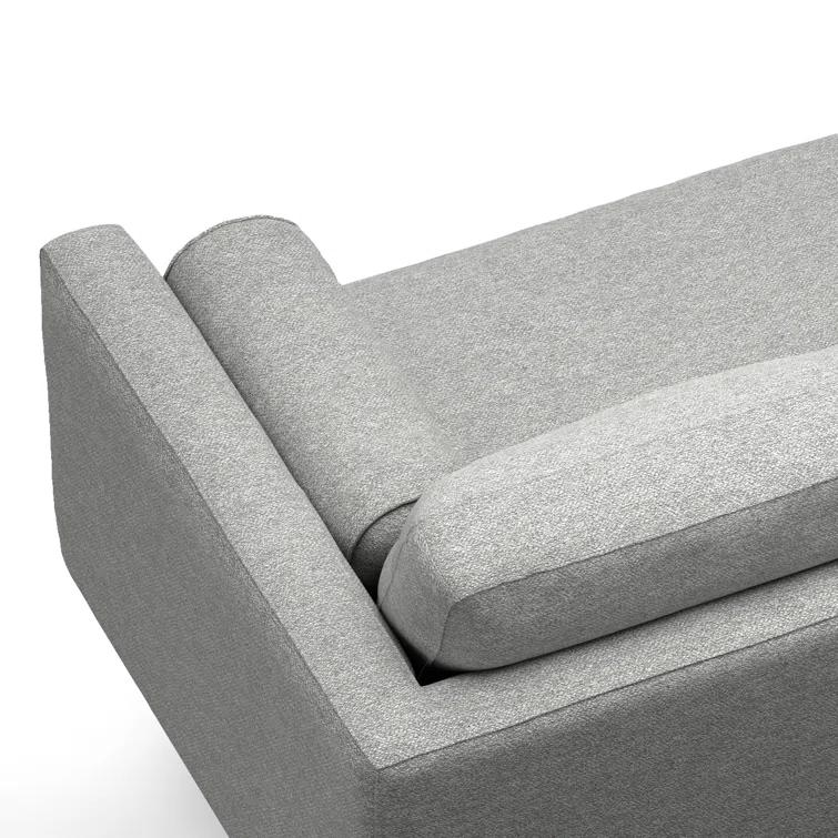 Simpli Home Morrison Large Left Sectional Sofa,Mid-Century Modern Couch with Chaise Lounge and Eco-Friendly Woven-Blend Fabric