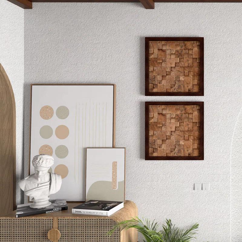 Rustic Abstract Wall Decor on Solid Wood