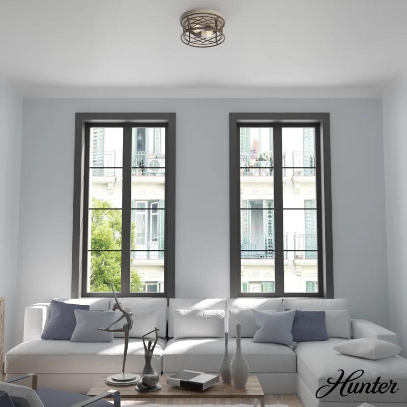 Langwood 2 - Light 13.25'' Unique/Statement Circle Flush Mount