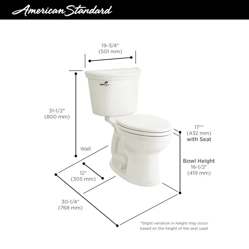 American Standard American Standard Champion 1.28 Gallons GPF Round Comfort Height Kit (Seat Not Included) 212AA.104.020