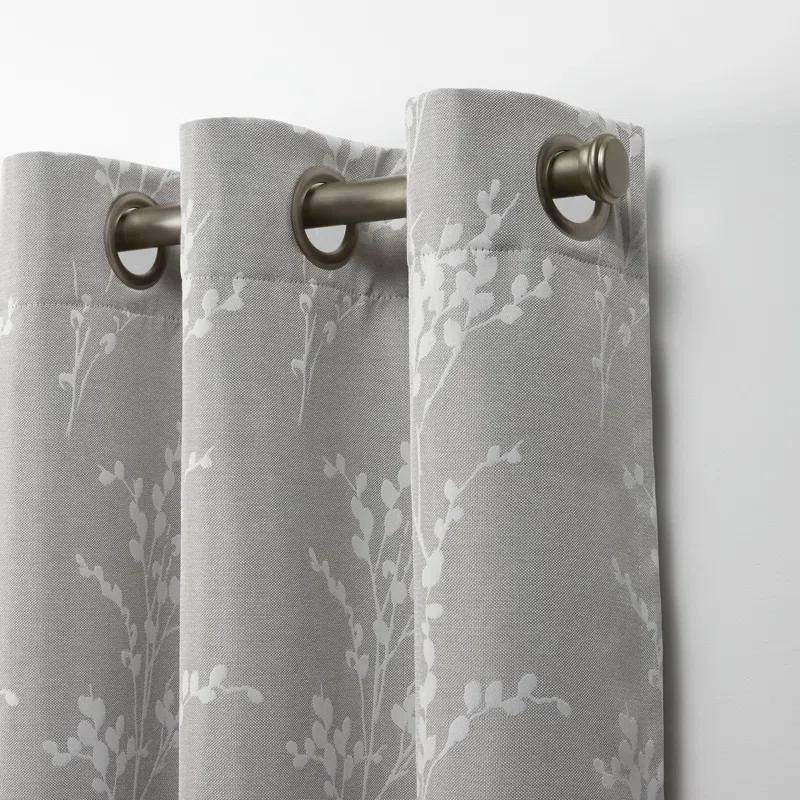 Nicole Miller Nicole Miller Turion Floral Room Darkening Blackout Grommet Top Curtain Panel Pair (Set of 2)