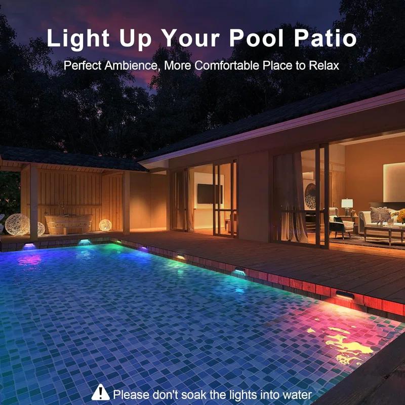 WdtPro Matte Black Solar Powered Integrated LED Step Light Kit (Set of 8)