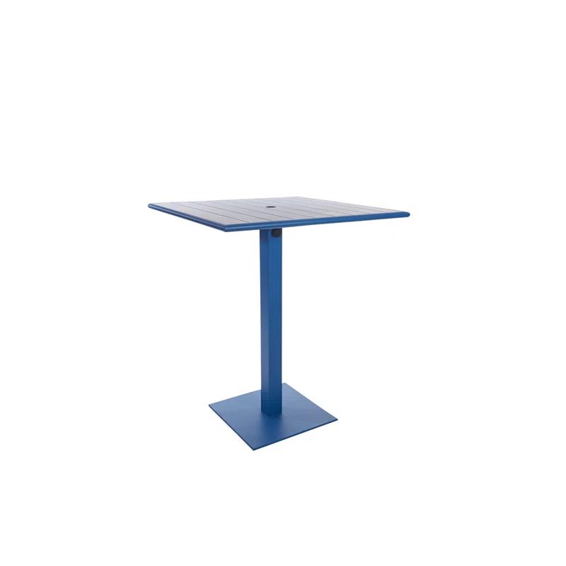 BFM Seating Beachcomber-Margate 36x36 Bar Height Table - Powder Coated - Umbrella Compatible